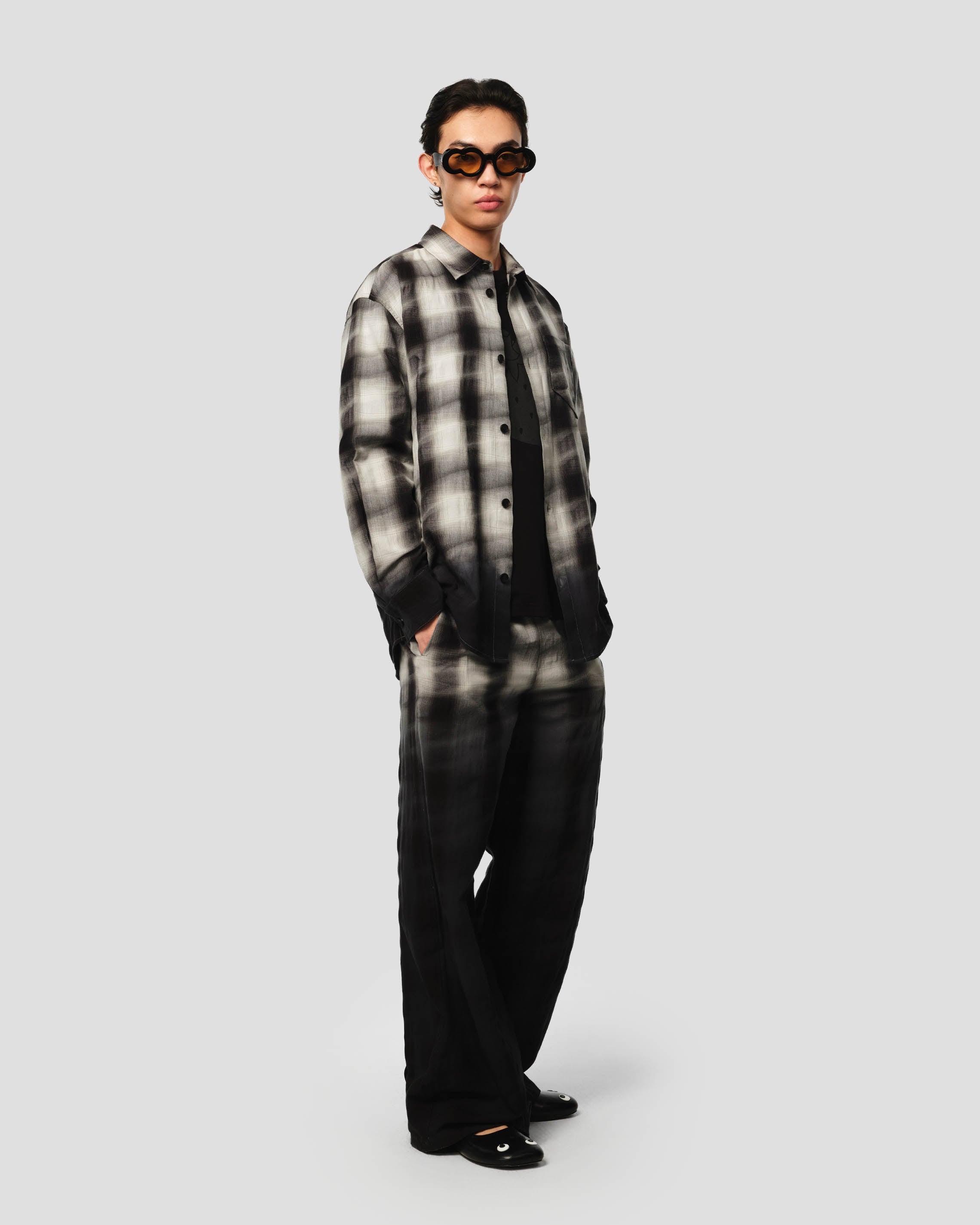 Hand-Dyed Plaid Shirt