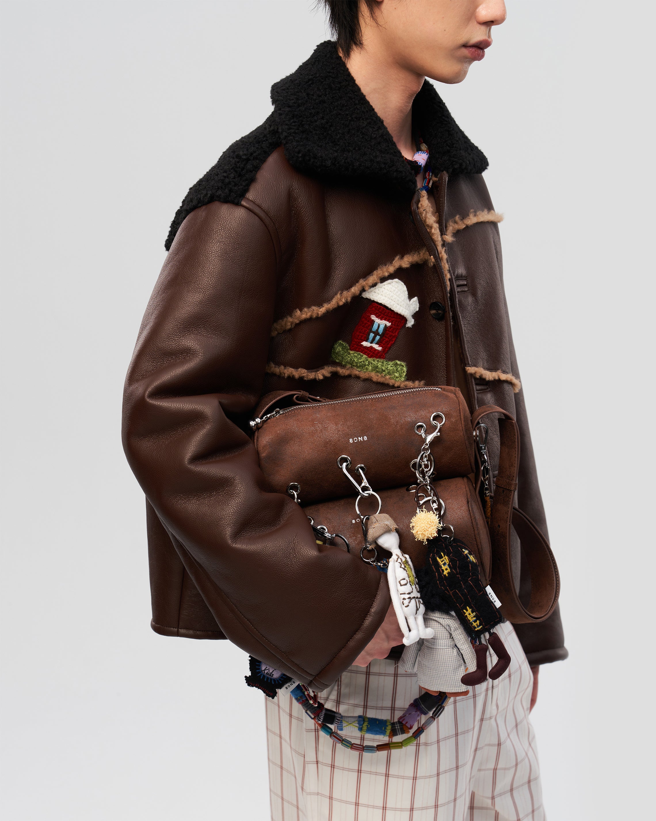 Brown Eco-Suede Eyelet Candy Bag